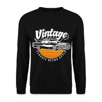 Oldtimer Vintage Wertvoll - Unisex Pullover - Schwarz - Vorne - Alina (178cm) & Michal (187cm)