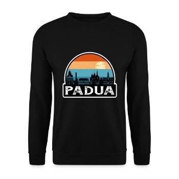 Padua Italien Flagge Skyline Reisesouvenir - Unisex Pullover - Schwarz - Vorne - Alina (178cm) & Michal (187cm)