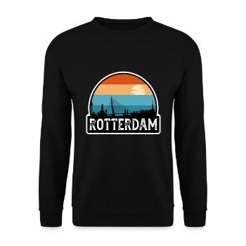 Rotterdam Pays-Bas Flag Skyline Souvenir de voyage - Sweat-shirt Unisexe - noir - Devant - Alina (178cm) & Michal (187cm)