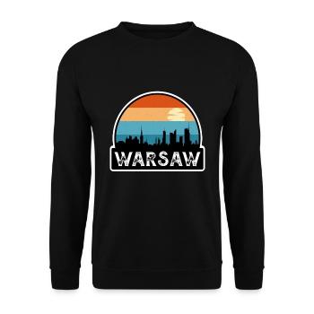Varsovie Pologne Flag Skyline Souvenir de voyage - Sweat-shirt Unisexe - noir - Devant - Alina (178cm) & Michal (187cm)