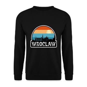 Breslau Polen Flagge Skyline Reisesouvenir - Unisex Pullover - Schwarz - Vorne - Alina (178cm) & Michal (187cm)