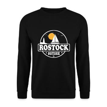 Rostock - Unisex Pullover - Schwarz - Vorne - Alina (178cm) & Michal (187cm)