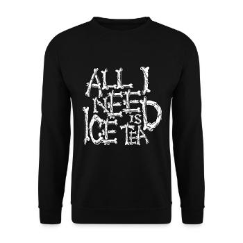All i need is ice tea bones horror halloween - Unisex Sweatshirt - black - Front - Alina (178cm) & Michal (187cm)