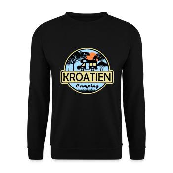 Kroatien Camping - Unisex Pullover - Schwarz - Vorne - Alina (178cm) & Michal (187cm)