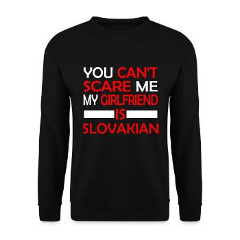 Slowakisch Girlfriend - Unisex Pullover - Schwarz - Vorne - Alina (178cm) & Michal (187cm)