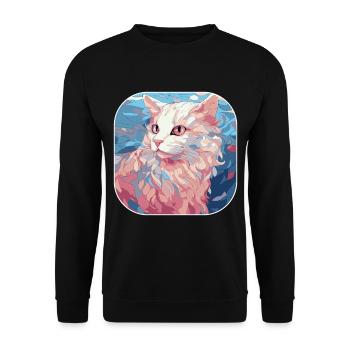 Verre d’aquarelle coloré American Curl Cat Breed - Sweat-shirt Unisexe - noir - Devant - Alina (178cm) & Michal (187cm)