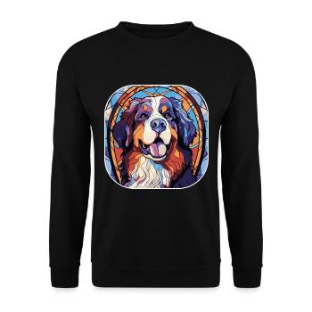 Colorful Bernese Mountain Dog Breed Watercolor Gla - Unisex Sweatshirt - black - Front - Alina (178cm) & Michal (187cm)