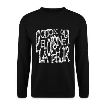 Potion qui éloigne la peur thème horreur osseux - Sweat-shirt Unisexe - noir - Devant - Alina (178cm) & Michal (187cm)