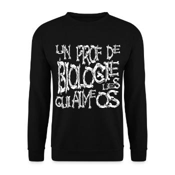 Un prof de biologie qui aime les os horreur theme - Sweat-shirt Unisexe - noir - Devant - Alina (178cm) & Michal (187cm)