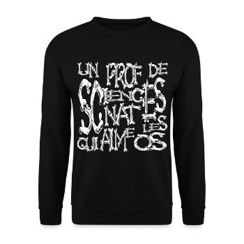 Un prof de sciences nat qui aime les os horreur - Sweat-shirt Unisexe - noir - Devant - Alina (178cm) & Michal (187cm)