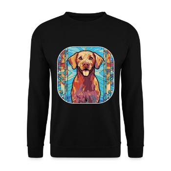 Bunte Chesapeake Bay Retriever Hunderasse Waterc - Unisex Pullover - Schwarz - Vorne - Alina (178cm) & Michal (187cm)