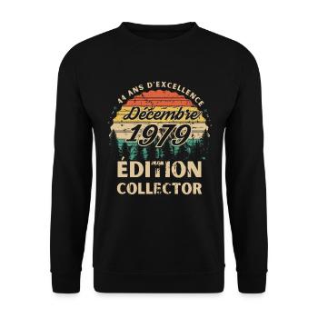 44 ans Décembre 1979 édition collector - Sweat-shirt Unisexe - noir - Devant - Alina (178cm) & Michal (187cm)