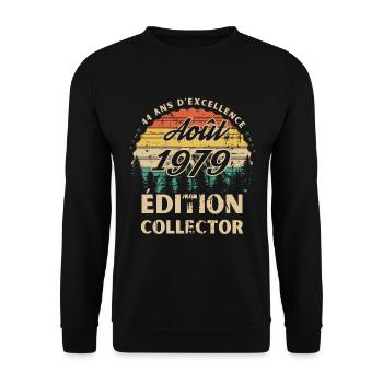 44 ans D excellence Août 1979 édition collector - Sweat-shirt Unisexe - noir - Devant - Alina (178cm) & Michal (187cm)
