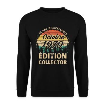 44 ans D excellence Octobre 1979 édition collector - Sweat-shirt Unisexe - noir - Devant - Alina (178cm) & Michal (187cm)