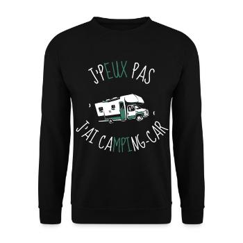 j'peux pas j'ai camping-car - Sweat-shirt Unisexe - noir - Devant - Alina (178cm) & Michal (187cm)