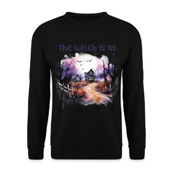 Halloween Kürbis Horror - Unisex Pullover - Schwarz - Vorne - Alina (178cm) & Michal (187cm)