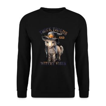 Halloween Horse Pumpkin Horror - Unisex Sweatshirt - black - Front - Alina (178cm) & Michal (187cm)