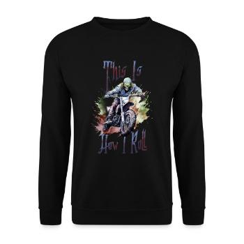 Halloween Pumpkin Horror - Unisex Sweatshirt - black - Front - Alina (178cm) & Michal (187cm)