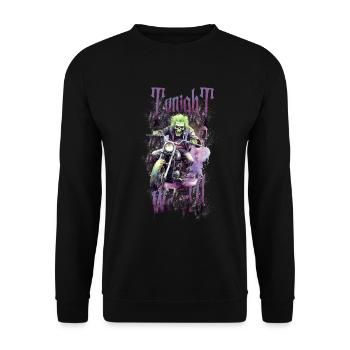 Halloween Pumpkin Horror - Unisex Sweatshirt - black - Front - Alina (178cm) & Michal (187cm)