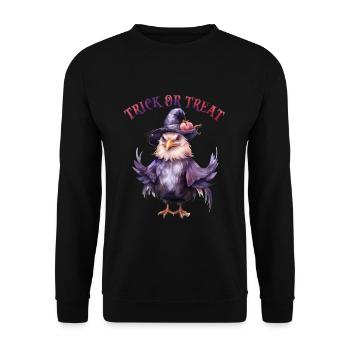 Halloween Pumpkin Horror - Unisex Sweatshirt - black - Front - Alina (178cm) & Michal (187cm)