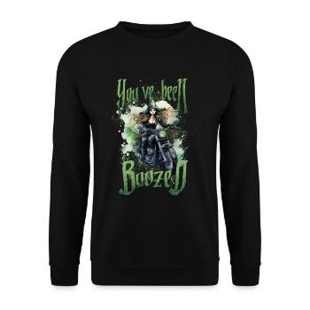 Halloween Pumpkin Horror - Unisex Sweatshirt - black - Front - Alina (178cm) & Michal (187cm)