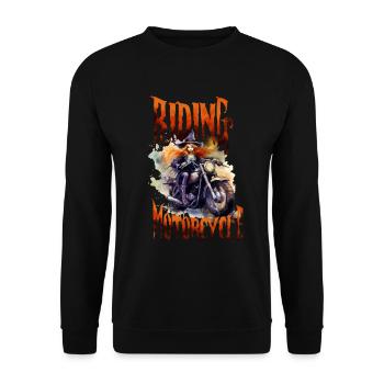 Halloween Pumpkin Horror - Unisex Sweatshirt - black - Front - Alina (178cm) & Michal (187cm)
