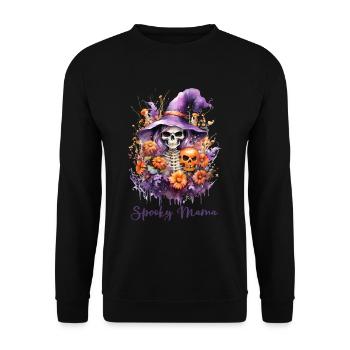 Halloween Pumpkin Horror - Unisex Sweatshirt - black - Front - Alina (178cm) & Michal (187cm)