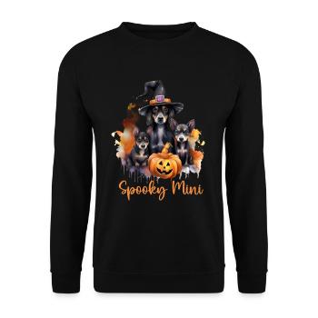 Halloween Pumpkin Horror - Unisex Sweatshirt - black - Front - Alina (178cm) & Michal (187cm)