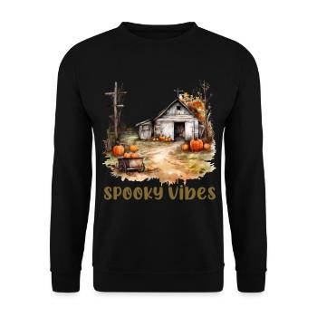 Halloween Pumpkin Horror - Unisex Sweatshirt - black - Front - Alina (178cm) & Michal (187cm)