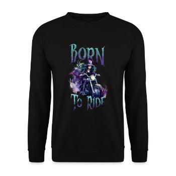 Halloween Pumpkin Horror - Unisex Sweatshirt - black - Front - Alina (178cm) & Michal (187cm)