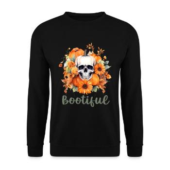 Halloween Pumpkin Horror - Unisex Sweatshirt - black - Front - Alina (178cm) & Michal (187cm)