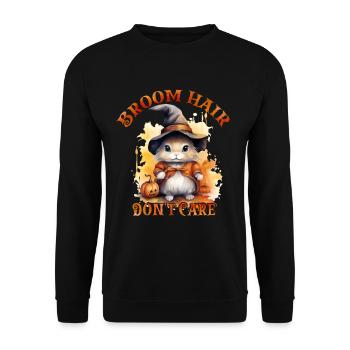 Halloween Pumpkin Horror - Unisex Sweatshirt - black - Front - Alina (178cm) & Michal (187cm)