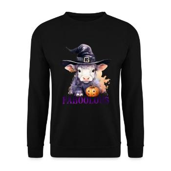 Halloween Pumpkin Horror - Unisex Sweatshirt - black - Front - Alina (178cm) & Michal (187cm)