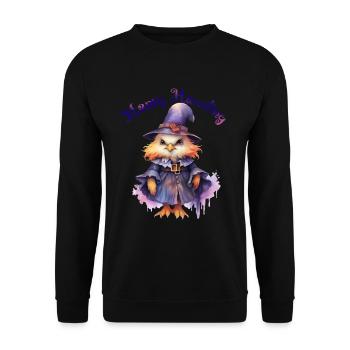 Halloween Pumpkin Horror - Unisex Sweatshirt - black - Front - Alina (178cm) & Michal (187cm)
