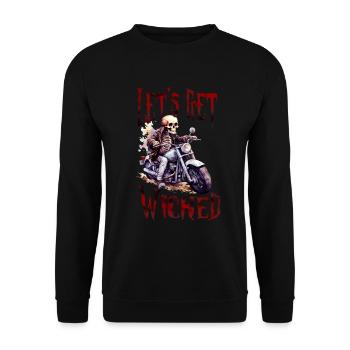 Halloween Pumpkin Horror - Unisex Sweatshirt - black - Front - Alina (178cm) & Michal (187cm)