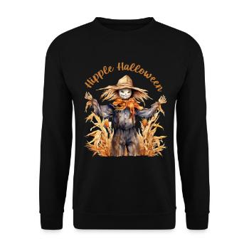 Halloween Pumpkin Horror - Unisex Sweatshirt - black - Front - Alina (178cm) & Michal (187cm)