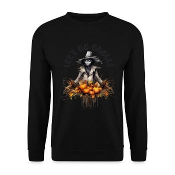 Halloween Pumpkin Horror - Unisex Sweatshirt - black - Front - Alina (178cm) & Michal (187cm)