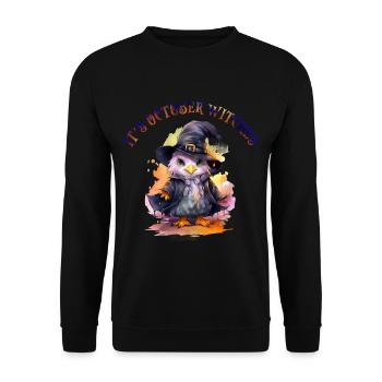Halloween Pumpkin Horror - Unisex Sweatshirt - black - Front - Alina (178cm) & Michal (187cm)