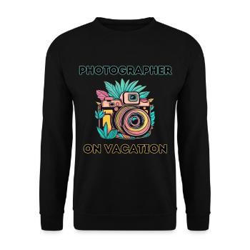 Fotograf im Urlaub - Unisex Pullover - Schwarz - Vorne - Alina (178cm) & Michal (187cm)