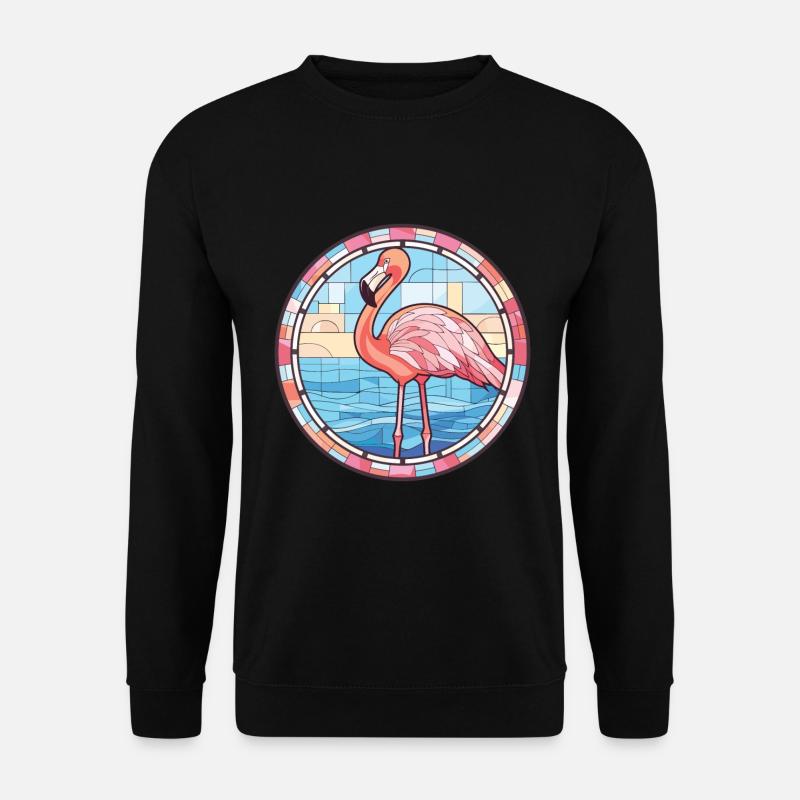 Flamingo Bunte Aquarell-Tierillustration - Unisex Pullover - Schwarz