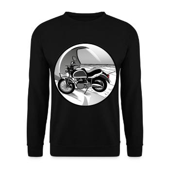 Motorrad - Unisex Pullover - Schwarz - Vorne - Alina (178cm) & Michal (187cm)
