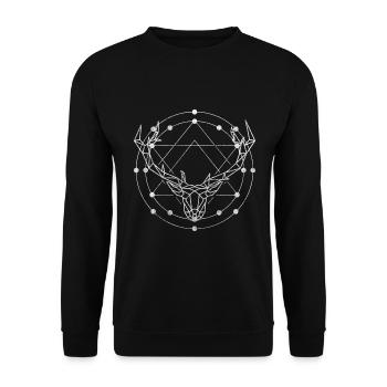 Runes Celtic Characters Spiritual - Unisex Sweatshirt - black - Front - Alina (178cm) & Michal (187cm)