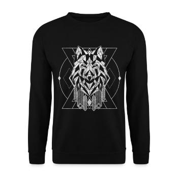 Runen Mythologie Krieger Element - Unisex Pullover - Schwarz - Vorne - Alina (178cm) & Michal (187cm)