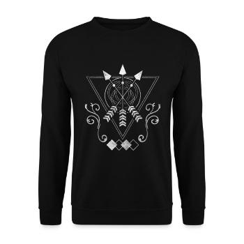 Runen Mythologie Zeichen - Unisex Pullover - Schwarz - Vorne - Alina (178cm) & Michal (187cm)