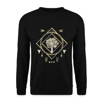 Rune Symbolisme guerrier - Sweat-shirt Unisexe - noir - Devant - Alina (178cm) & Michal (187cm)