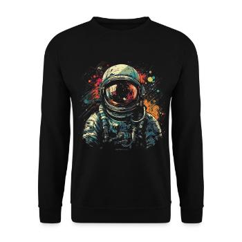 Astronaute cool au look rétro - Sweat-shirt Unisexe - noir - Devant - Alina (178cm) & Michal (187cm)