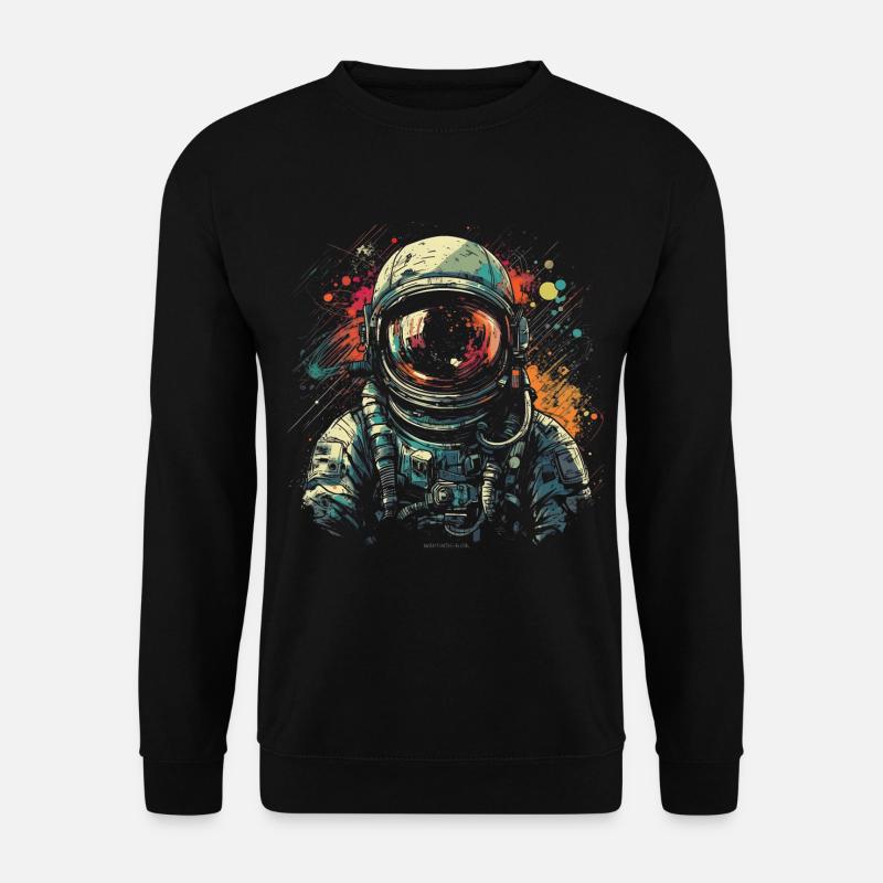 Cool astronaut in retro look - Unisex Sweatshirt - black