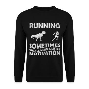 Dinosaur Raptor Velociraptor - Unisex Sweatshirt - black - Front - Alina (178cm) & Michal (187cm)
