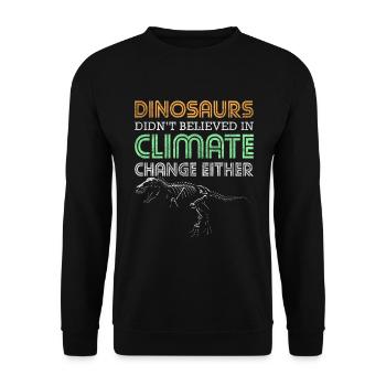 Dinosaur Fossil Stegosaurus Cretaceous - Unisex Sweatshirt - black - Front - Alina (178cm) & Michal (187cm)