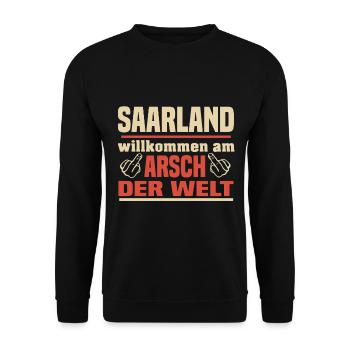 Saarland - Unisex Pullover - Schwarz - Vorne - Alina (178cm) & Michal (187cm)